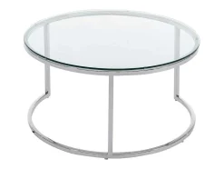 Nesttafels Van Gehard Glas En Roestvrij Staal - Zilver - Maevane Ii Van Pascal Morabito