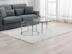 Nesttafels Van Gehard Glas En Roestvrij Staal - Zilver - Maevane Ii Van Pascal Morabito