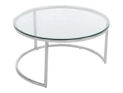 Nesttafels Van Gehard Glas En Roestvrij Staal - Zilver - Maevane Ii Van Pascal Morabito