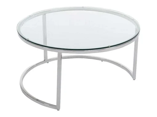 Nesttafels Van Gehard Glas En Roestvrij Staal - Zilver - Maevane Ii Van Pascal Morabito