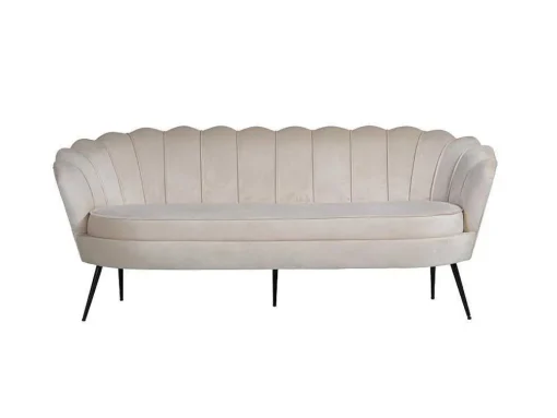 Nice Bank 3 Persoons Velours Beige.