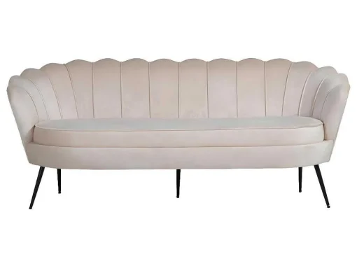 Nice Bank 3 Persoons Velours Beige.