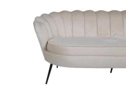 Nice Bank 3 Persoons Velours Beige.