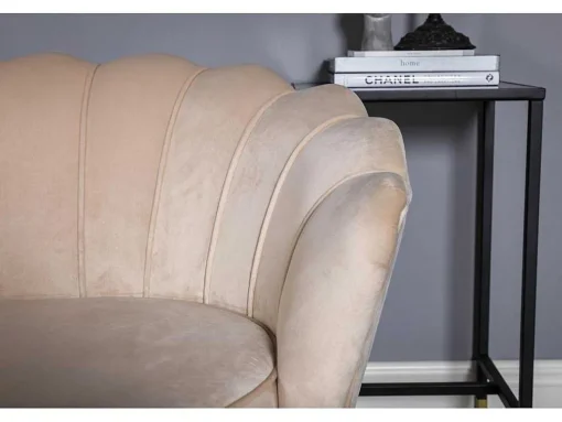 Nice Bank 3 Persoons Velours Beige.