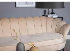 Nice Bank 3 Persoons Velours Beige.