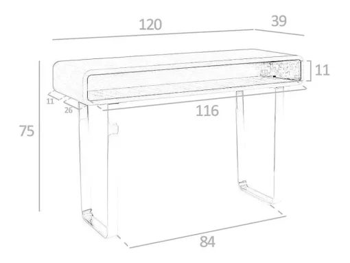 Notenhouten Console Met Opbergruimte 3000 Angel Cerda