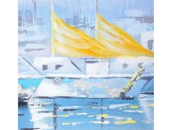 Olieverfschilderij Boten Handgeschilderd