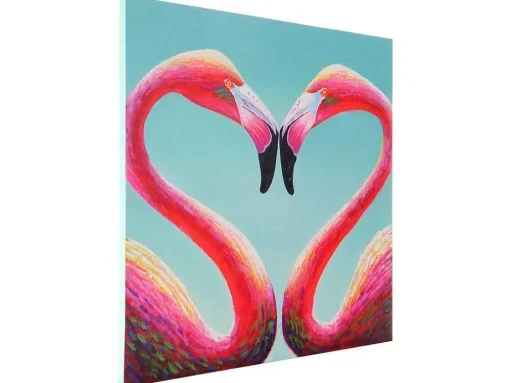 Olieverfschilderij Flamingo Handgeschilderd