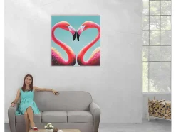 Olieverfschilderij Flamingo Handgeschilderd