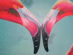 Olieverfschilderij Flamingo Handgeschilderd