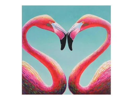Olieverfschilderij Flamingo Handgeschilderd