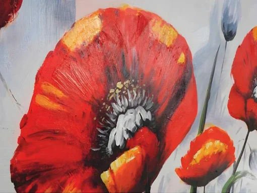 Olieverfschilderij Rode Klaproos Handgeschilderd
