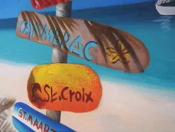 Olieverfschilderij Straatnaambord Handgeschilderd