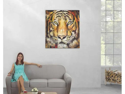 Olieverfschilderij Tijger Handgeschilderd