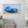 Olieverfschilderij Vintage Auto Handgeschilderd