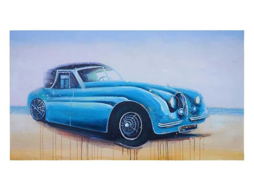 Olieverfschilderij Vintage Auto Handgeschilderd