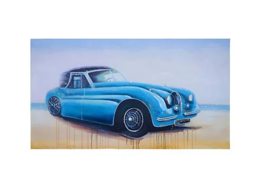 Olieverfschilderij Vintage Auto Handgeschilderd