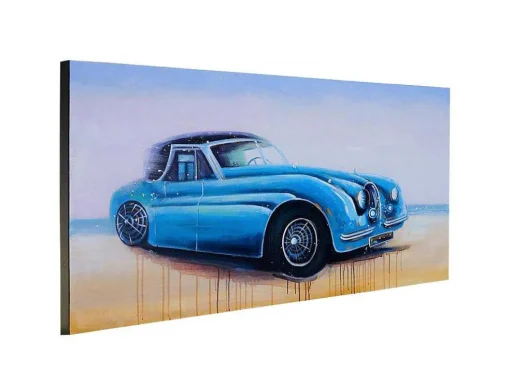 Olieverfschilderij Vintage Auto Handgeschilderd