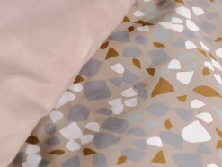 Omkeerbaar Dekbedovertrek Terrazzo Van Katoen 57 Draden /Cm - Dekbedhoes 220 X 240 Cm + 2 Kussenslopen 63 X 63 Cm - Meerdere Kleuren - Terazino