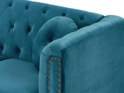 Omkeerbare Hoekbank Van Blauwgroen Velours Turner