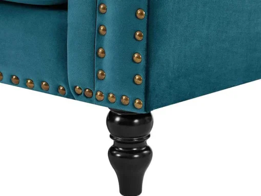 Omkeerbare Hoekbank Van Blauwgroen Velours Turner