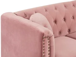 Omkeerbare Hoekbank Van Oud Roze Velours Turner