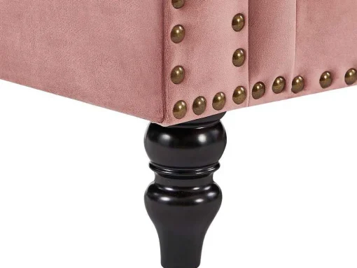 Omkeerbare Hoekbank Van Oud Roze Velours Turner