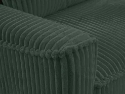 Omkeerbare Hoekslaapbank Van Groen Ribfluweel Met Brede Ribbels Asturio