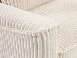 Omkeerbare Hoekslaapbank Van Beige Ribfluweel Met Brede Ribbels Asturio