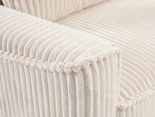 Omkeerbare Hoekslaapbank Van Beige Ribfluweel Met Brede Ribbels Asturio