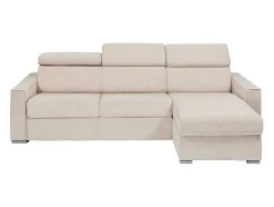 Omkeerbare, Snel Om Te Bouwen Slaapbank Met Hoek In Beige Stof - Bed Van 140 Cm - Matras 14 Cm - Vizir