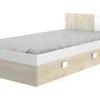 Onderschuifbed - 2 X 90 X 190 Cm - Kleuren: Eiken En Wit - Sonia
