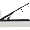 Opbergbed 180 X 200 Cm - Pu Leer - Led'S - Lattenbodem - Wit