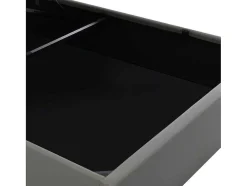 Opbergbed 140X200Cm In Kunstleer Met Led + Lattenbodem - Grijs