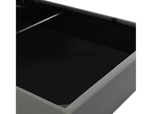 Opbergbed 140X200Cm In Kunstleer Met Led + Lattenbodem - Grijs