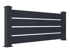 Opengewerkt Hek H80,3 X L188,6 Cm In Donkergrijs Aluminium - Primo
