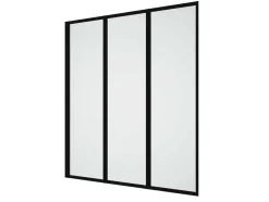 Opklapbaar Badscherm Van Matzwart Metaal - 120 X 140 Cm - District