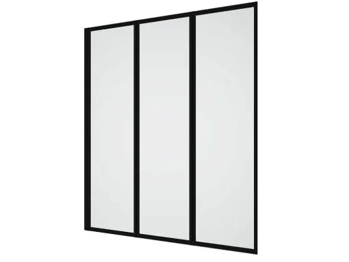 Opklapbaar Badscherm Van Matzwart Metaal - 120 X 140 Cm - District