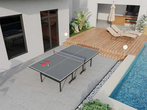 Opklapbare Pingpongtafel Op Wieltjes Voor Buiten Met Accessoires - L274 X D152,5 X H76 Cm - Jordie
