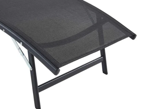 Opstapelbare Ligstoel Van Aluminium En Textileen - Zwart - Zensia