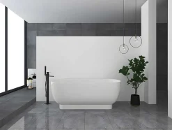 Ovaal Halfvrijstaand Bad - 240 L - 150 X 76 X 58 Cm - Wit - Acryl - Vogler