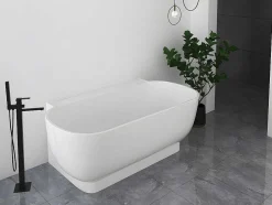 Ovaal Halfvrijstaand Bad - 240 L - 150 X 76 X 58 Cm - Wit - Acryl - Vogler