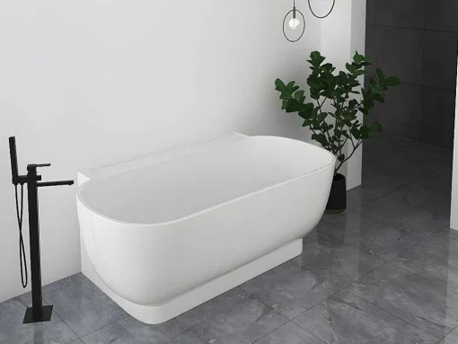 Ovaal Halfvrijstaand Bad - 240 L - 150 X 76 X 58 Cm - Wit - Acryl - Vogler