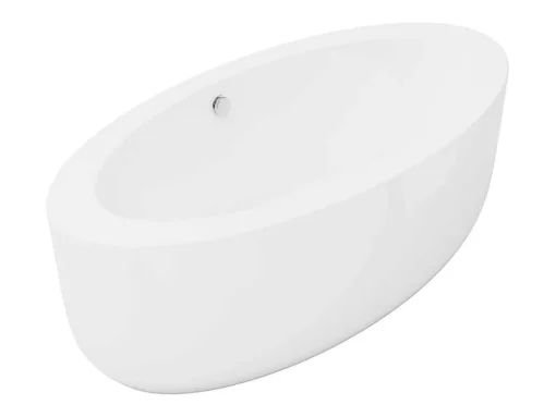 Ovaal Losstaand Bad - 251L - 185 X 90 X 58 Cm - Wit - Acryl - Marmati