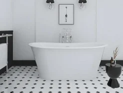 Ovaal Vrijstaand Bad - Retro-Stijl - 180 L - 150 X 74 X 63 Cm - Wit - Acryl - Pelmato