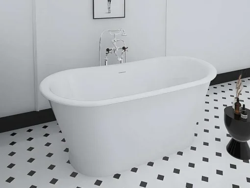 Ovaal Vrijstaand Bad - Retro-Stijl - 180 L - 150 X 74 X 63 Cm - Wit - Acryl - Pelmato