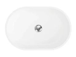 Ovale Wastafel Van Solid Surface - Wit - 58 Cm - Sengli