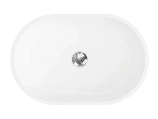 Ovale Wastafel Van Solid Surface - Wit - 58 Cm - Sengli