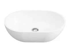Ovale Wastafel Van Solid Surface - Wit - 58 Cm - Sengli