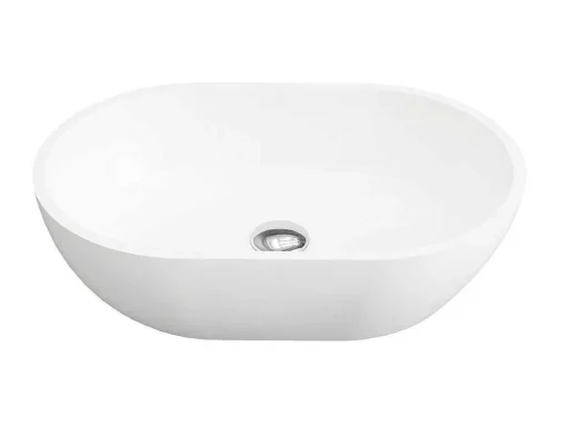 Ovale Wastafel Van Solid Surface - Wit - 58 Cm - Sengli